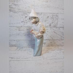 Lladro Porcelain Country Girl Holding Rooster Chicken Figurine Made in Spain